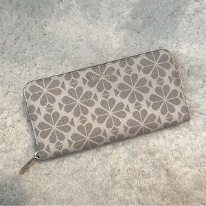 Kate Spade Spade-Flower Coated Canvas Zip Around Continental Wallet